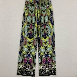 Zara Colorful Abstract Print Lightweight Drawstring Boho Pull-on Pants XSmall